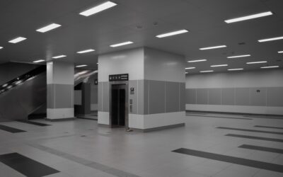 Clean data center server room with anti-static raised flooring and organized cable management