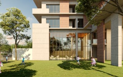 Modern apartment balcony with interlocking deck tile flooring