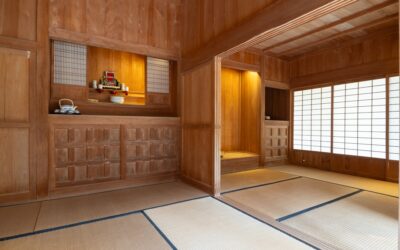 Strand-woven bamboo flooring in a modern eco-friendly home