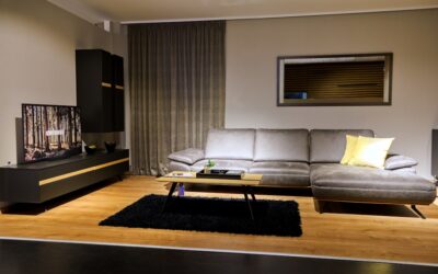 Display of premium laminate flooring samples from top brands