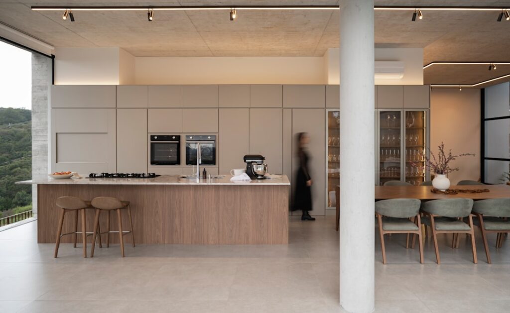 Concrete countertop in a modern kitchen