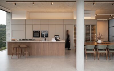 Concrete countertop in a modern kitchen