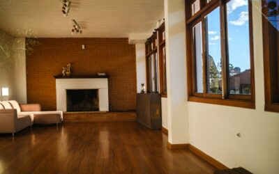 Cork flooring tiles installed in a modern home interior