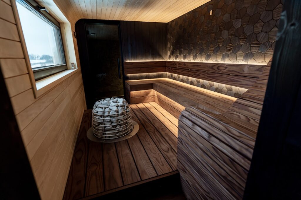 Modern room with dark vinyl plank flooring in a walnut espresso finish