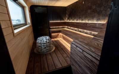 Modern room with dark vinyl plank flooring in a walnut espresso finish