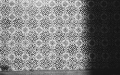 Colorful patterned decorative tiles on a kitchen backsplash