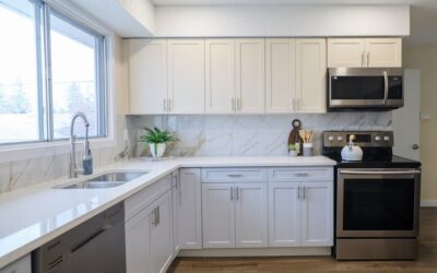 Sparkling clean stainless steel refrigerator in a modern kitchen