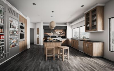 Linoleum flooring in a modern kitchen