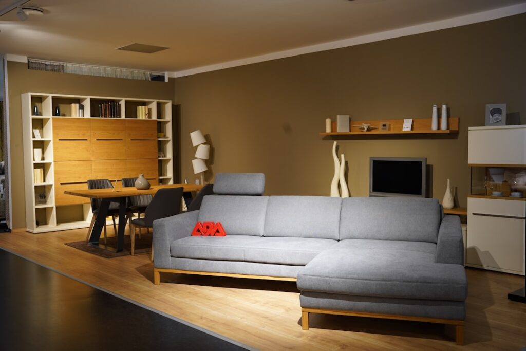Light oak luxury vinyl plank flooring installed in a modern living room