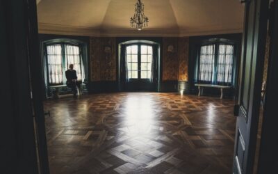 Room with natural oak laminate flooring showing realistic wood grain
