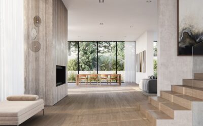 Quick-Step laminate flooring with natural wood-look finish in a contemporary room