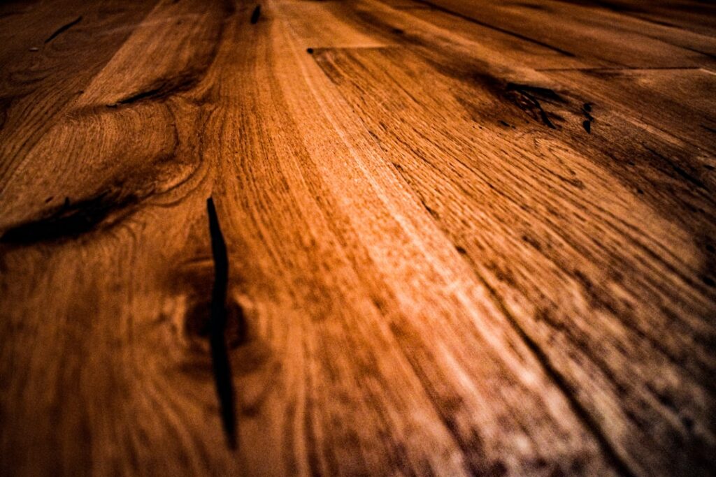 Beautiful solid oak hardwood flooring with natural grain pattern in a residential room