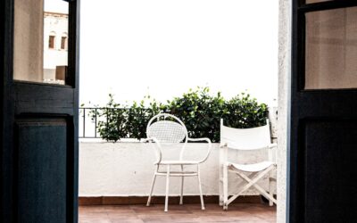 Modern terrace with stylish outdoor flooring tiles and comfortable seating area