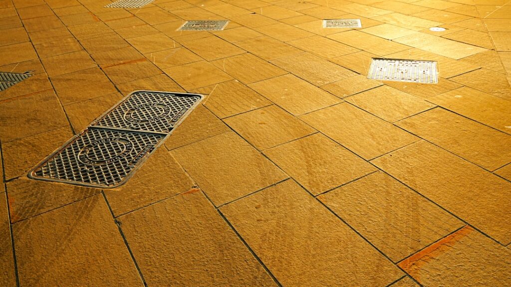 Travertine tile flooring