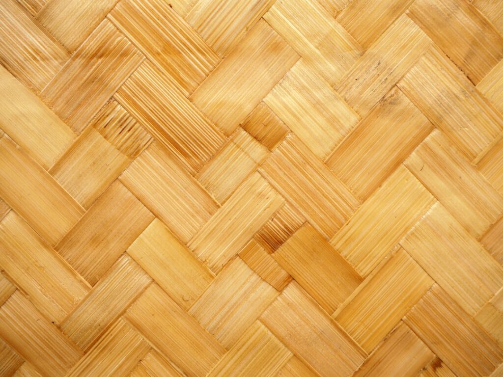 Living room with wood-look porcelain tile flooring in a warm oak tone