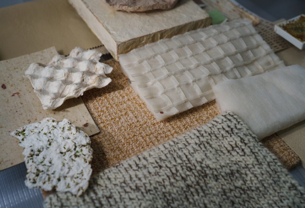 Variety of carpet samples showing different textures and colors