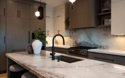 Side-by-side comparison of quartz and granite kitchen countertops
