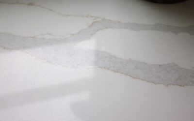 White quartz countertop installed in a modern kitchen