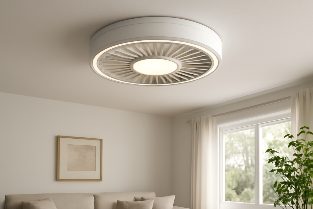 Enclosed Ceiling Fan: Flush Covered-Blade Options