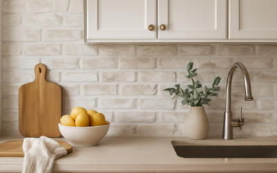 Whitewashed Brick Backsplash: Softened Brick Done Right