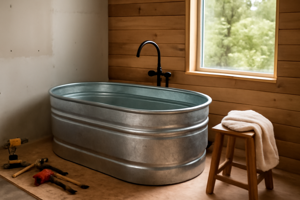 Stock Tank Bathtub: DIY Horse Trough Tub Build Guide