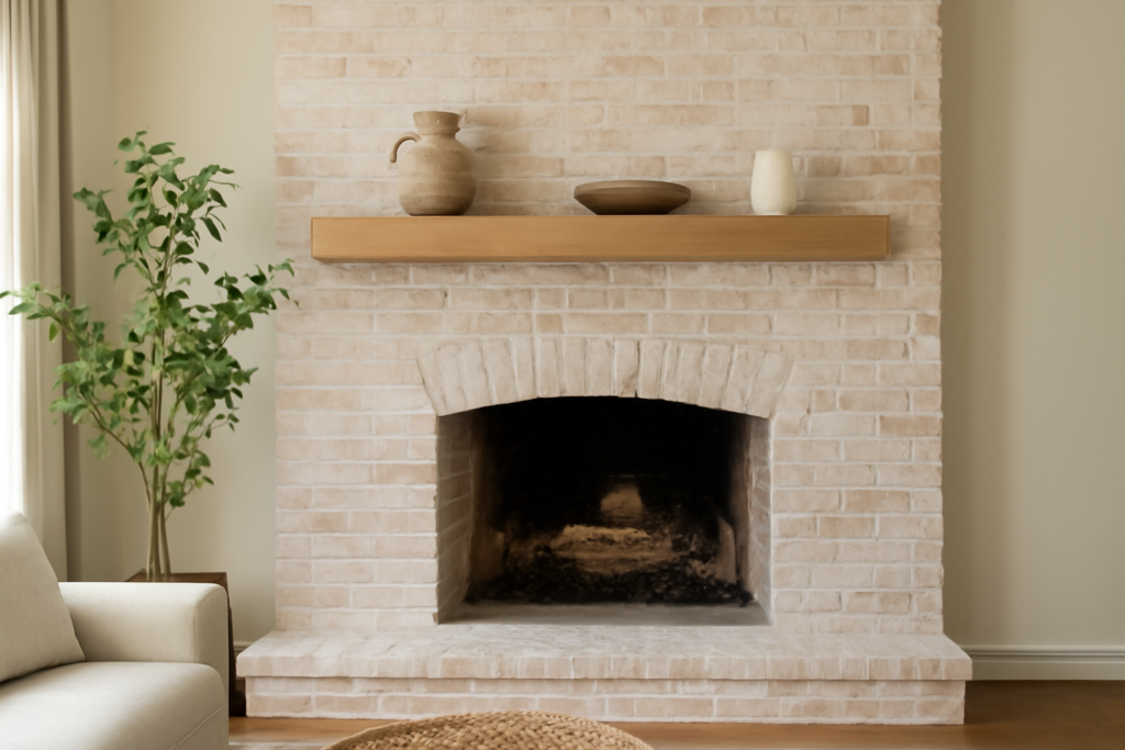 Limewash Fireplace: How to Get a Soft Old-World Brick Look