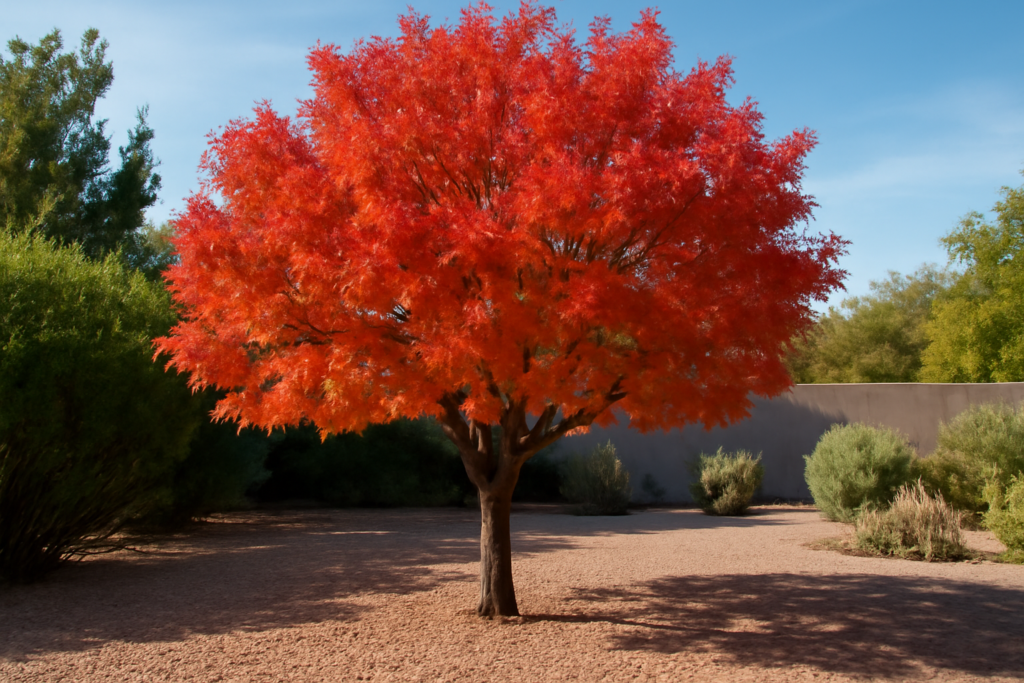 Red Push Pistache Tree: Fall Color Shade for Hot, Dry Yards